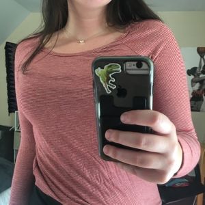 Red striped tunic shirt